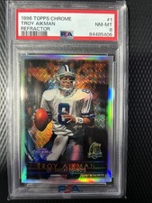 1996 Topps Chrome - Troy Aikman #1 Refractor PSA 8 Low Population picture