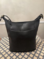 Vintage Coach 9060 Slim Duffle Sac Black Leather Shoulder Bucket Bag Mexico picture