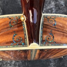 Handmand All Koa Wood 41 Inch Acoustic Guitar Abalone Inlay Ebony Fingerboard picture