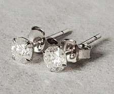 1/3 Ct Round Diamond Stud Earrings 14k White Gold Martini Setting Butterfly Back picture
