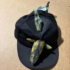 Vintage 90s 3D Fish Walleye Fishing Funny Joke SnapBack Hat NWT 1989 Salamander picture