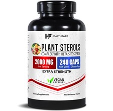 Healthfare Plant Sterols Capsules | 240 Vegan Capsules | Beta Sitosterol & Phyto picture