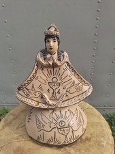 Tzintzuntzan Our Lady Soledad Religious Mexican Folk Art Pottery Doves picture