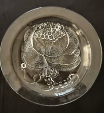 4 Iittala Nuutajarvi Finland Oiva Toikka Peony Flower Plates Salad/Dessert 8.25
