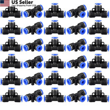 30Pcs NACX 6mm 1/4 Push to Connect Fitting Tee Shaped Pneumatic Air From USA  picture