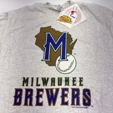 Vintage 1996 Milwaukee Brewers T-Shirt Men's L DELTA NWT MLB Fan Zone picture