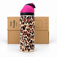 New Owala Wild at Heart 32oz FreeSip Water Bottle Limited Edition Leopard Print picture