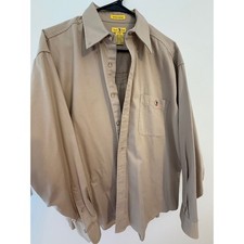 Duck Head Men’s Large Khaki Button Down Shirt 100% Cotton Embroidered Duck Logo picture