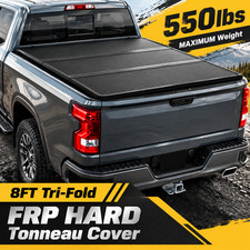 8FT Long Hard Fold Truck Bed Tonneau Cover For Silverado & GMC Sierra 2010-2026 picture