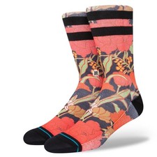 Stance Adult Black Crew Polyester Cushion Floral Backpetal Casual Socks L 9-13 picture