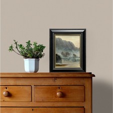 Title: Original Coastal Seascape Oil Painting on Board – Signed & Framed picture