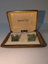 VINTAGE E.P. YELLOW GOLD - JADE CUFFLINKS BY DANTE picture
