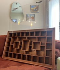 Vintage Wooden Cubby Display Shelf Shadow Box Trinket Curio Wall Decor 34