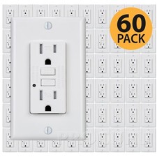 60-Pack GFCI 15A Tamper Resistant, Self Testing Receptacle Outlet with Covers picture