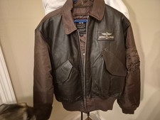 Breitling x Alpha Industries CWU-45/P Mens Bomber Jacket Brown Large Rare picture