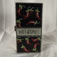 Tigerstars Luxe Bling HOT & SPICY Black Rhinestone Evening Clutch Case Peppers picture