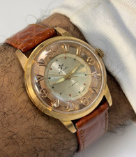 Vintage Jovial 35mm Manual Wind 17J Art Deco Dial Gold Tone Swiss 1960s Boxed picture