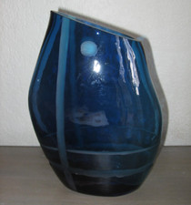 Contemporary Fenton Blue Odyssey Cut Glass Vase 91055 picture