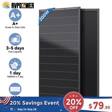 12V 200W Solar Panel Mono Black N-Type 18BB 25% High-Efficiency Home RV Off Grid picture