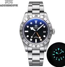 ADDIESDIVE AD2035 GMT Dive Watch Swiss Ronda 515-24H Quartz 200M Black Dial 39mm picture
