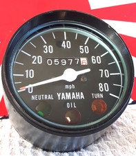 YAMAHA DT100 RS100 RS125 DT100E  CLOCK SPEEDOMETER SPEEDO DIAL AND WIRING picture