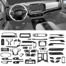 Black Wood Interior Steering Center Console Cover Trim For Chevy Silverado 2022+ picture