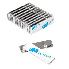 Magnetic Name Tag/ID Badge Holder with Adhesive Front (Silver) (10 Sets) picture
