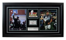 Saquon Barkley Eagles Super Bowl LIX Collage w/Laser Autograph Framed 192770 picture