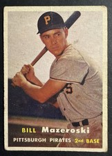 1957 Topps - Bill Mazeroski #24 (RC) Pirates HOF - Fair To Good Condition picture