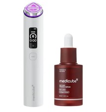 NEW Medicube Booster Pro X2 White 7-in-1 Glass Glow Device EGF Serum 2 Piece Set picture