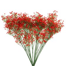 25Pcs Fake Gypsophila Artificial Flowers Bulk PU Artificial Flowers Branch Red picture