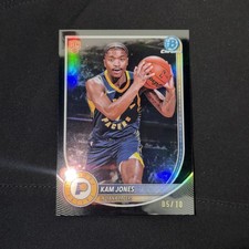 2025-26 Bowman BBALL Kam Jones Indiana Pacers #BCV-39 Black Refractor 5/10 RC picture