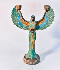 Mixed Colors Isis Winged Candle Holder Goddess of Protection in Ancient Egypt picture