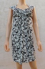 BCBG MAX AZRIA Black White Floral Empire Dress S New picture