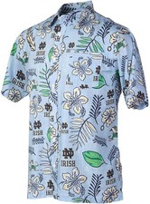 Wes and Willy Mens College Hawaiian Shirt Short Sleeve Button Up Vintage Floral picture