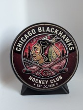 New 2026 Chicago Blackhawks Hockey Puck With Stand picture