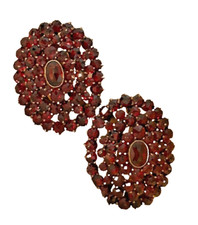 Large Antique Bohemian Garnet Vermeil Earrings Victorian Stunning picture