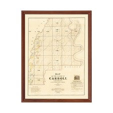 Old Map of Carroll Parish, LA 1860 - Vintage Louisiana Art picture