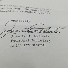 1967 Autographed Letter Juanita Roberts Personal Secretary of PRESIDENT JOHNSON picture