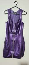 Honour Clothing Purple Latex/Rubber Front Zip Amorio Dress size S picture