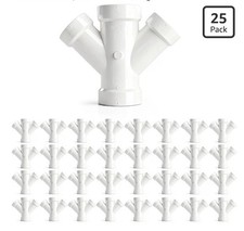 25 Pack Supply Giant 1-1/2” PVC DWV Double Wye Hub Drain Waste Vent picture
