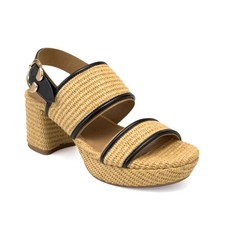 Women's Aerosoles Camera Open Toe Platform Sandals Natural Raffia SZ 10 picture