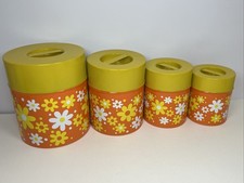 Vintage Counter Point Flower Power Nesting Canister Set Groovy Retro MCM 60s 70s picture