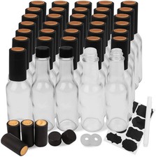 35 Pack 5Oz Hot Sauce Bottles with Lids Glass Woozy Bottles with Dripper Inserts picture