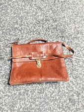 Rare Old Angler Custom Order 2 Compartment Briefcase  w/Shoulder Strap Leather picture