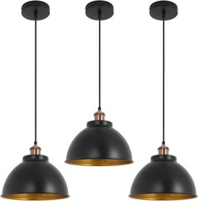 3Pack Pendant Light Industrial Vintage Fixtures Metal with Brushed Nickel Finish picture