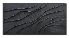 NANKAI Art Thick Texture Black Minimalist Oil Painting, 24x48 Inches, Contemp... picture