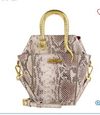 Sharif Legacy Serpantine Python Leather Mini Tote Bag- Taupe Multicolor picture
