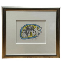 CORNEILLE GUILLAUME VAN BEVERLOO Art -Cat, Bird and Woman Lithograph #1 - 1999 picture