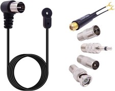 Universal FM Antenna 75 Ohm F Male Push on Plug Coax Coaxial Cable Antenna with picture